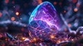 Holographic Crystal Easter Egg with Scifi Circuit Patterns A Surreal D Artifact from a Futuristic World