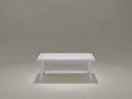 3D rendered empty room with small table in spotlight, ideal to showcase products