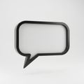 3D Rendered Empty Speech Bubble with Black Outline on White Background chat bubble message bubble Royalty Free Stock Photo