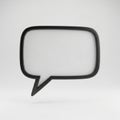 3D Rendered Empty Speech Bubble Icon with Thick Black Outline chat bubble icon dialogue icon Royalty Free Stock Photo