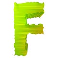 3D rendered faceted letter.Three-cornered font.