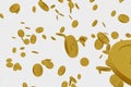 3d rendered failing golden coins Royalty Free Stock Photo