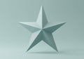 A 3D rendered five-pointed star sits centrally against a light teal background. The star Royalty Free Stock Photo