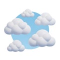 3 D rendered fluffy white clouds floating against a soft blue sky background image Royalty Free Stock Photo