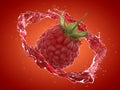 A raspberry splash