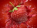 a stawberry splash Royalty Free Stock Photo