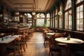 A 3D rendered French style restaurant, showcasing a vintage cafe interior Royalty Free Stock Photo