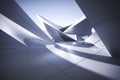 3D Rendered Futuristic Architectural Structure with Geometric Shapes and Flowing Curves