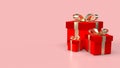 3d rendered gift box with gold ribbon