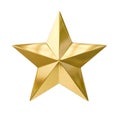 3d rendered gold star isolated