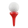 3d rendered golf ball on a tee Royalty Free Stock Photo