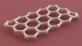 3D Rendered Graphene Sheet A Single Layer of Carbon Atoms in a Honeycomb Lattice Structure Royalty Free Stock Photo