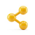 3D Rendered Yellow Molecule Structure with Spheres and Rods on White Background atom Royalty Free Stock Photo
