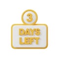 3D Yellow and White Countdown Timer with \