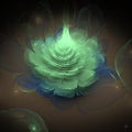 3d rendered green fractal blossom graphic