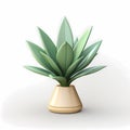 3d rendered plant in pot