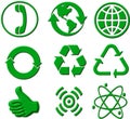 3D rendered green signs and symbols
