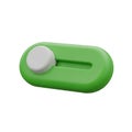 Green Toggle Switch Slider Button with White Knob on White Background control interface Royalty Free Stock Photo