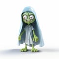 3d Rendered Halloween Zombie Character On White Background