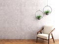 hanging plant with relaxing armchair mockup scene