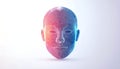 3D Rendered Human Head with Gradient Effect Royalty Free Stock Photo