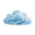 3D Rendered Blue Cloud Icon with Soft Edges on a White Background weather symbol Royalty Free Stock Photo