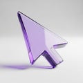 Translucent Purple Glass Cursor Icon on a White Background mouse pointer computer icon Royalty Free Stock Photo