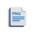 3D Icon of PNG File Stack with Blue Text and Lines on White Background Royalty Free Stock Photo