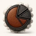 Steampunk Pie Chart Icon with Smoke and Leather symbol Royalty Free Stock Photo