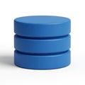 Stacked Blue Cylinders Representing Database Symbol on White Background storage information Royalty Free Stock Photo