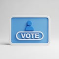 3D Rendered Vote Icon with Person Symbol and Blue Background voting election Royalty Free Stock Photo