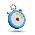 3D Rendered Blue and Yellow Stopwatch Icon with a Black Center on a White Background Royalty Free Stock Photo