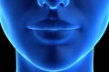 An abstrac blue female mouth Royalty Free Stock Photo