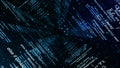 3d rendered illustration of Abstract Blue Coding Wall