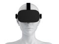 White female wearing a VR headset