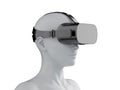 White female wearing a VR headset