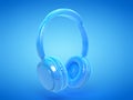 blue headphones