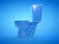 A blue toilet