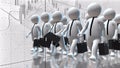 3d rendered illustration of Businessmans Walking Forward in Stock Market 2