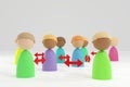 3d rendered Cartoon Crowd, people, society and social media network internet web www community, diversity globalisation