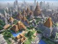 3d rendered illustration of the city of bangkok with the beautiful landscape, Ai Generated
