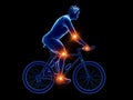 a cyclists painful joints Royalty Free Stock Photo