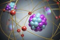 3D rendered illustration of elementary particles in atom. Physics concept Royalty Free Stock Photo