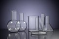 3D rendered illustration of empty chemical laboratory glassware