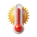 Sun and Thermometer Icon: High Temperature Alert Royalty Free Stock Photo
