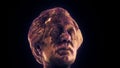 3d rendered illustration of Golden Albert Einstein Bust With Particles