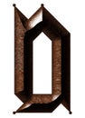 3D rendered illustration.Gothic decorative letter.Rusty medieval font.