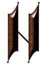 3D rendered illustration.Gothic decorative letter.Rusty medieval font.