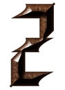3D rendered illustration.Gothic decorative letter.Rusty medieval font.
