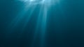 3D rendered illustration of light rays undersea Royalty Free Stock Photo